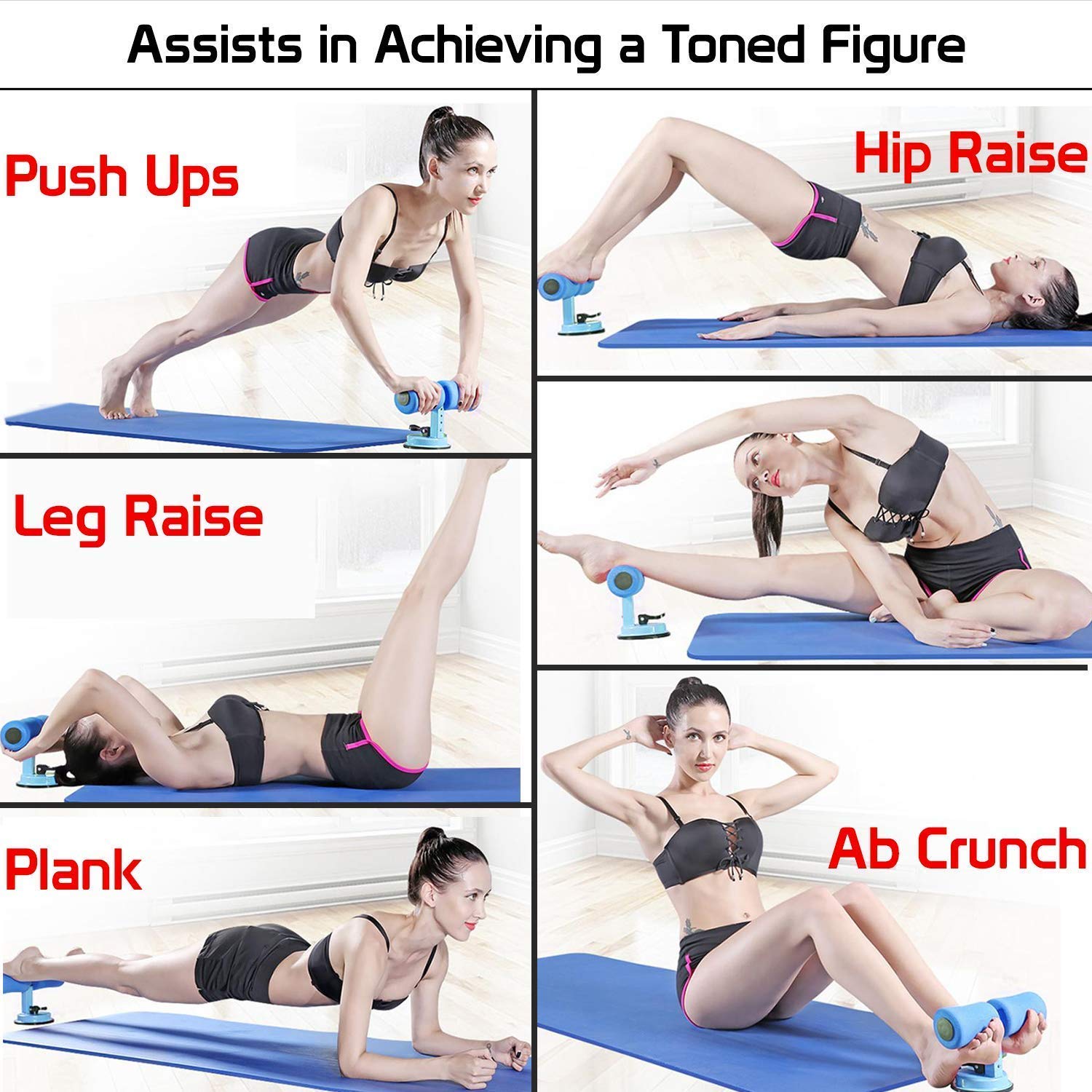 OCTOPUS PRIME Assistive Abdominal Chest and arm Muscles Exercise Adjustable Assistant Fitness Equipment Suction Cup Home Workout Healthy Abdomen Press Leg Support (Multicolour) 4