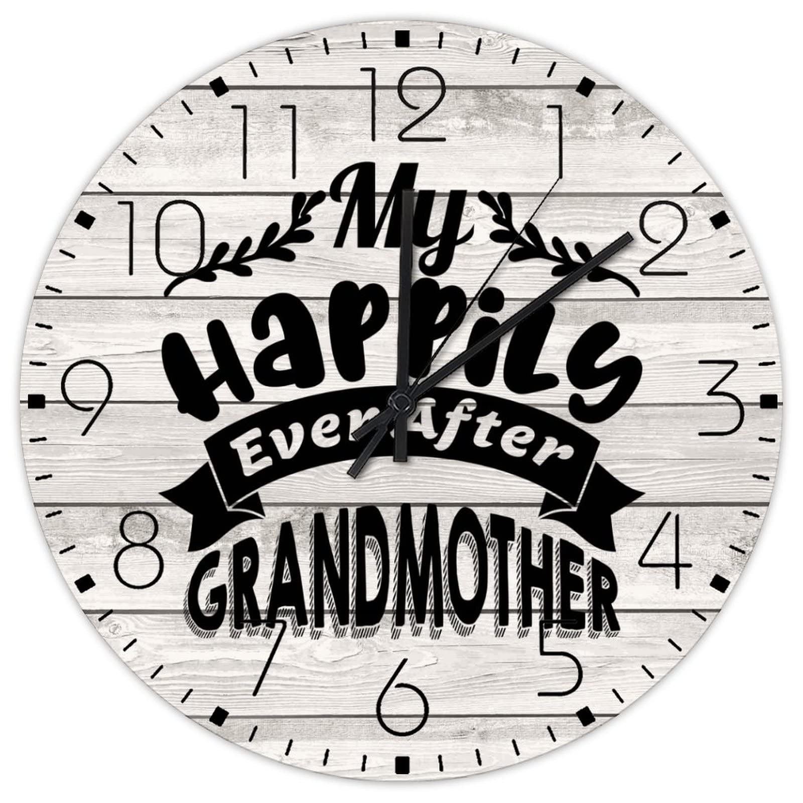 Horloge murale en bois de 38,1 cm rétro sans tic-tac pour toilettes