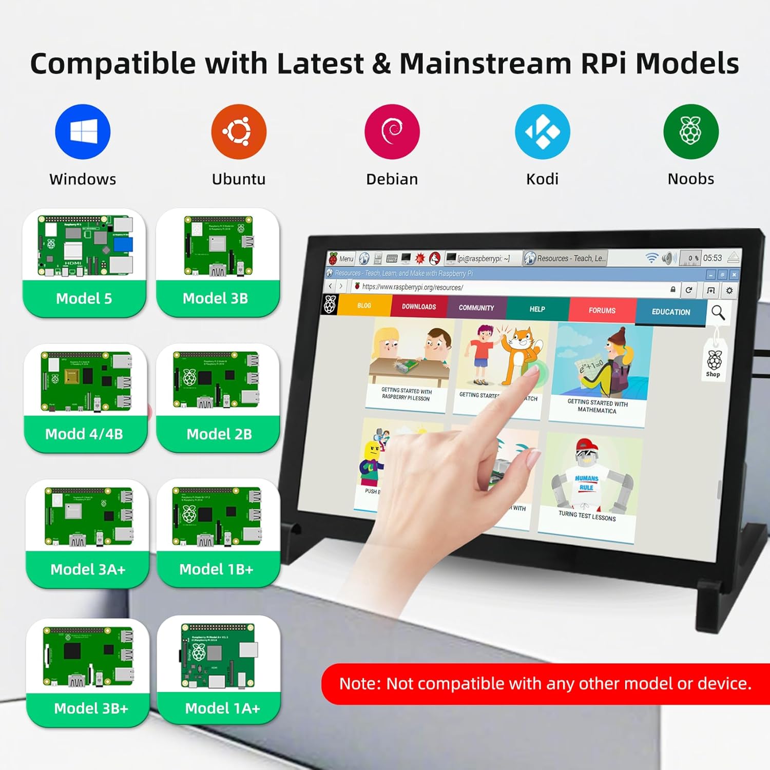 8 inch Touchscreen Mini Monitor, 1280 X 800 HDMI Small Portable Monitor IPS LCD Display for Laptop Raspberry Pi Game Consoles