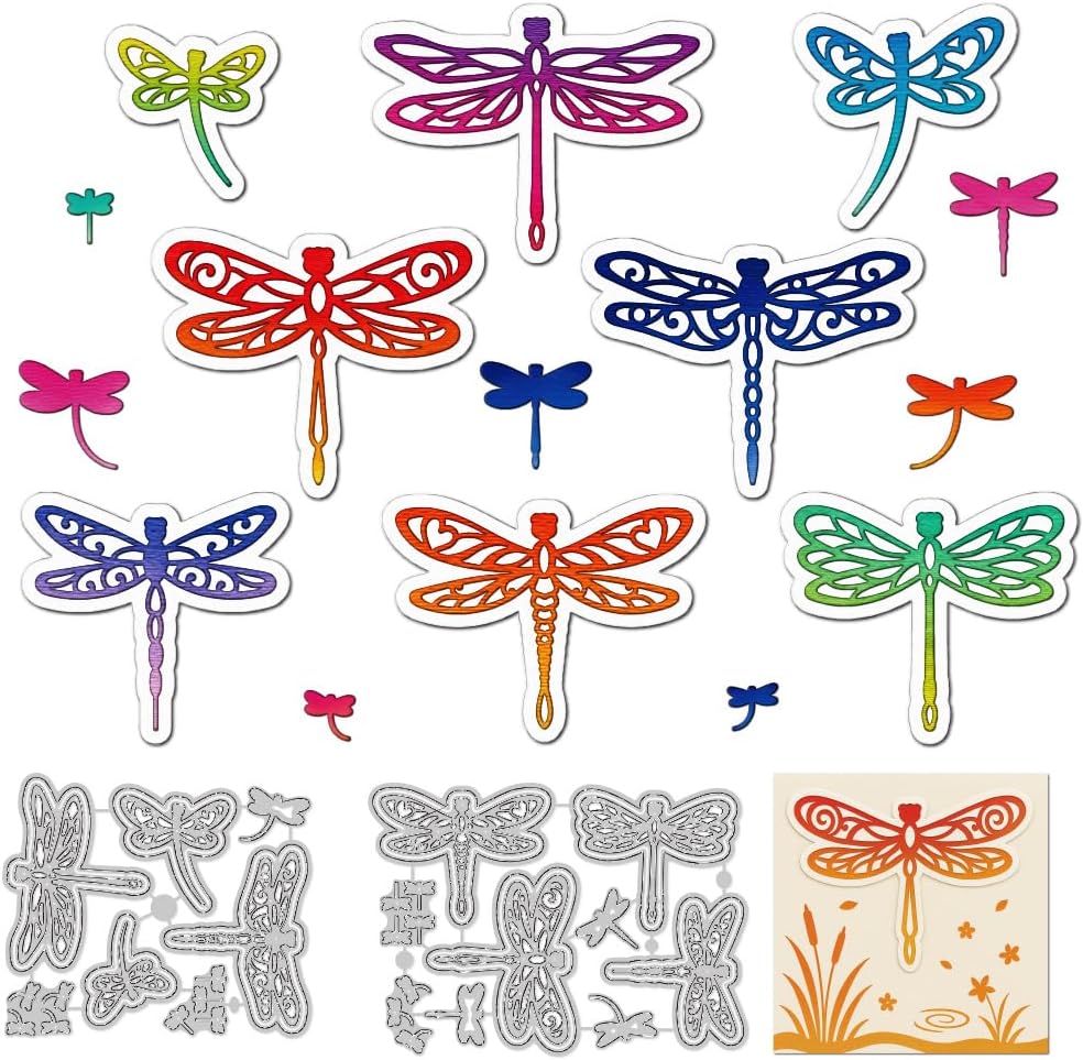 Reeds Dragonflies Metal Cutting Dies Grass Die Cuts for Card Making Decorative Embossing Stencils Dies Template for DIY Scrapbooking Photo Album Paper Cards Invitation Art Craft Party