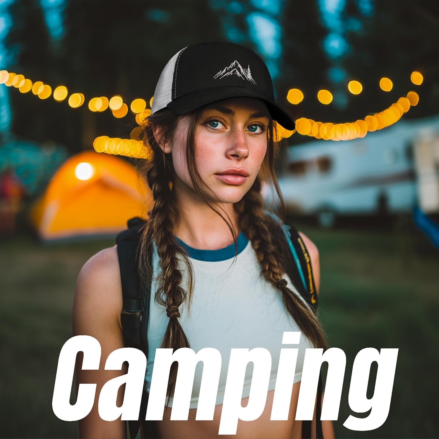 Mountain & Tree Outdoor Trucker Hat for Men Women, Embroidery Gift Baseball Cap for Hiking & Camping - Image 5