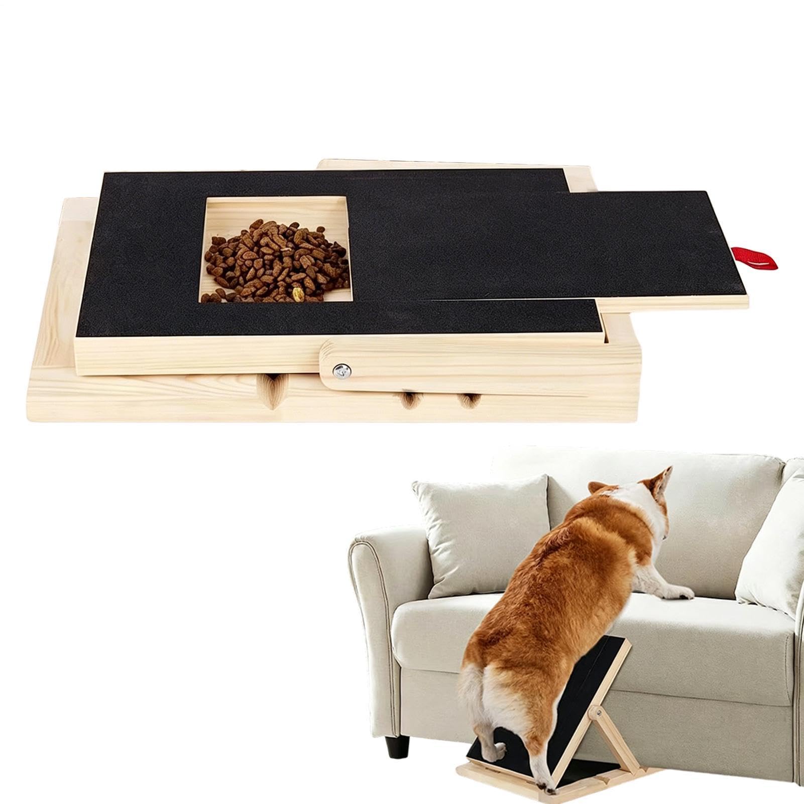 Tagliaunghie per cani, in legno, con cassetto per snack, per cani di taglia piccola, media e grande, per addestramento interattivo