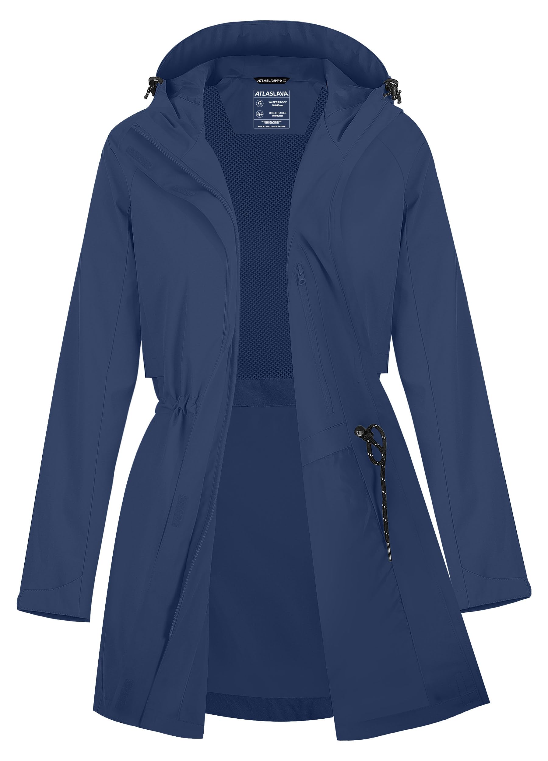 Zdoynto Regenjacke Damen Lang Softshelljacke Regenmantel Frauen Wasserdicht Jacke Trenchcoat Windbreaker Leichte Übergangsjacke Mantel S-3XL