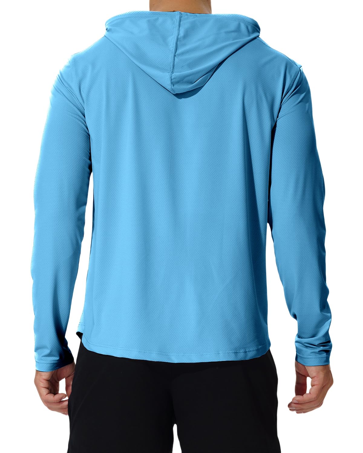 AIMPACT Camisas de protección solar para hombre, protección solar UV UPF 50+, manga larga, con capucha, protección contra erupciones, camiseta ligera para pesca y natación