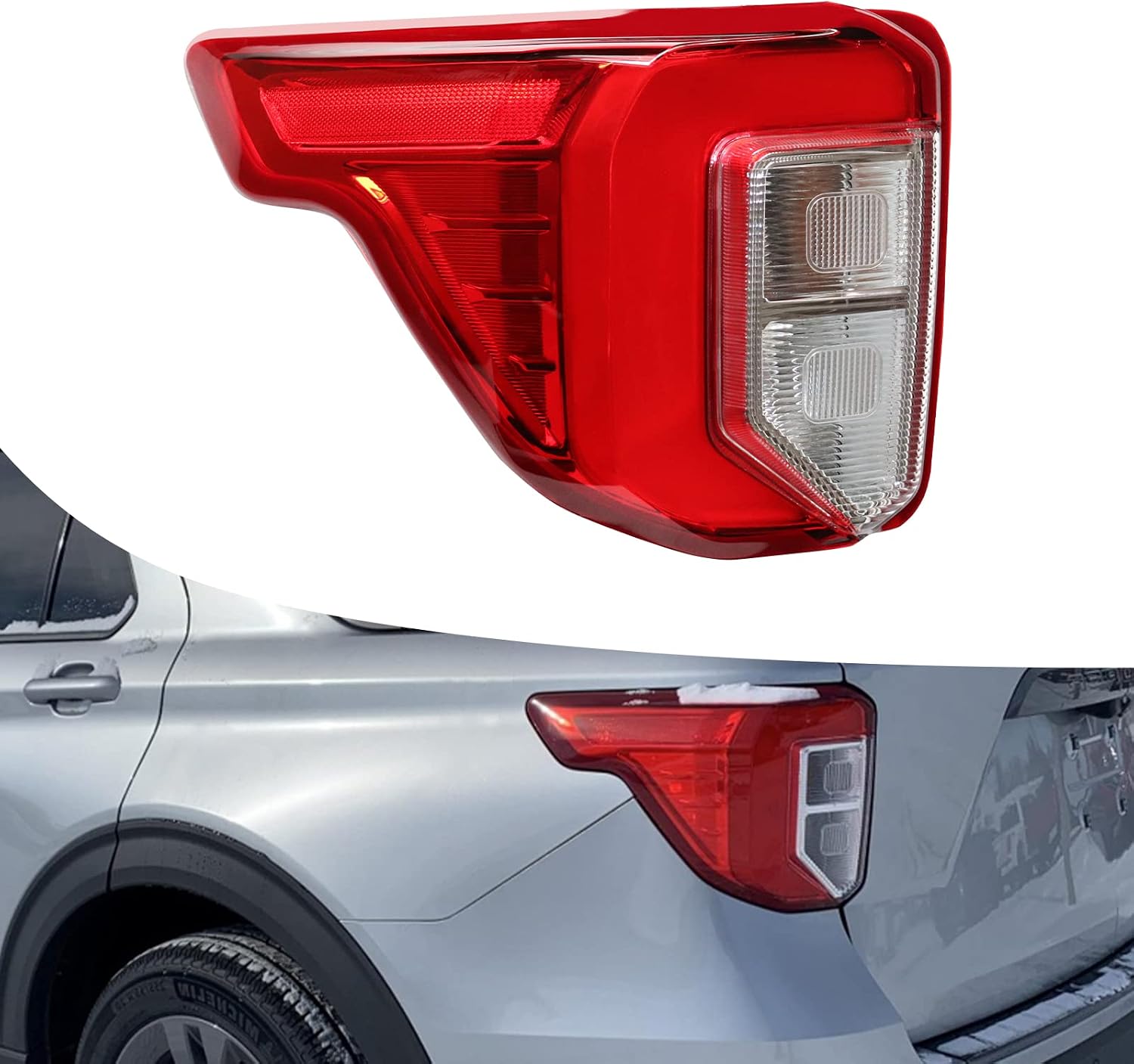 Tail Light Assembly for Ford Explorer 2020 2021 2022, Left and Right Rear Lamp Set, Direct Fit Replacement OEM LB5Z13404F LB5Z13405F, Halogen and LED (Left Driver Side)