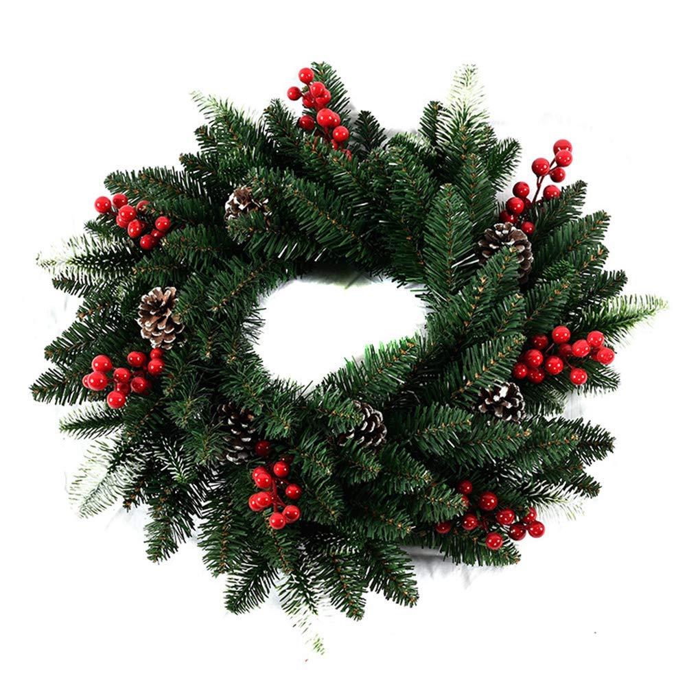 Guirlande de Noël artificielle en PE de 20 pouces pour porte d'entrée