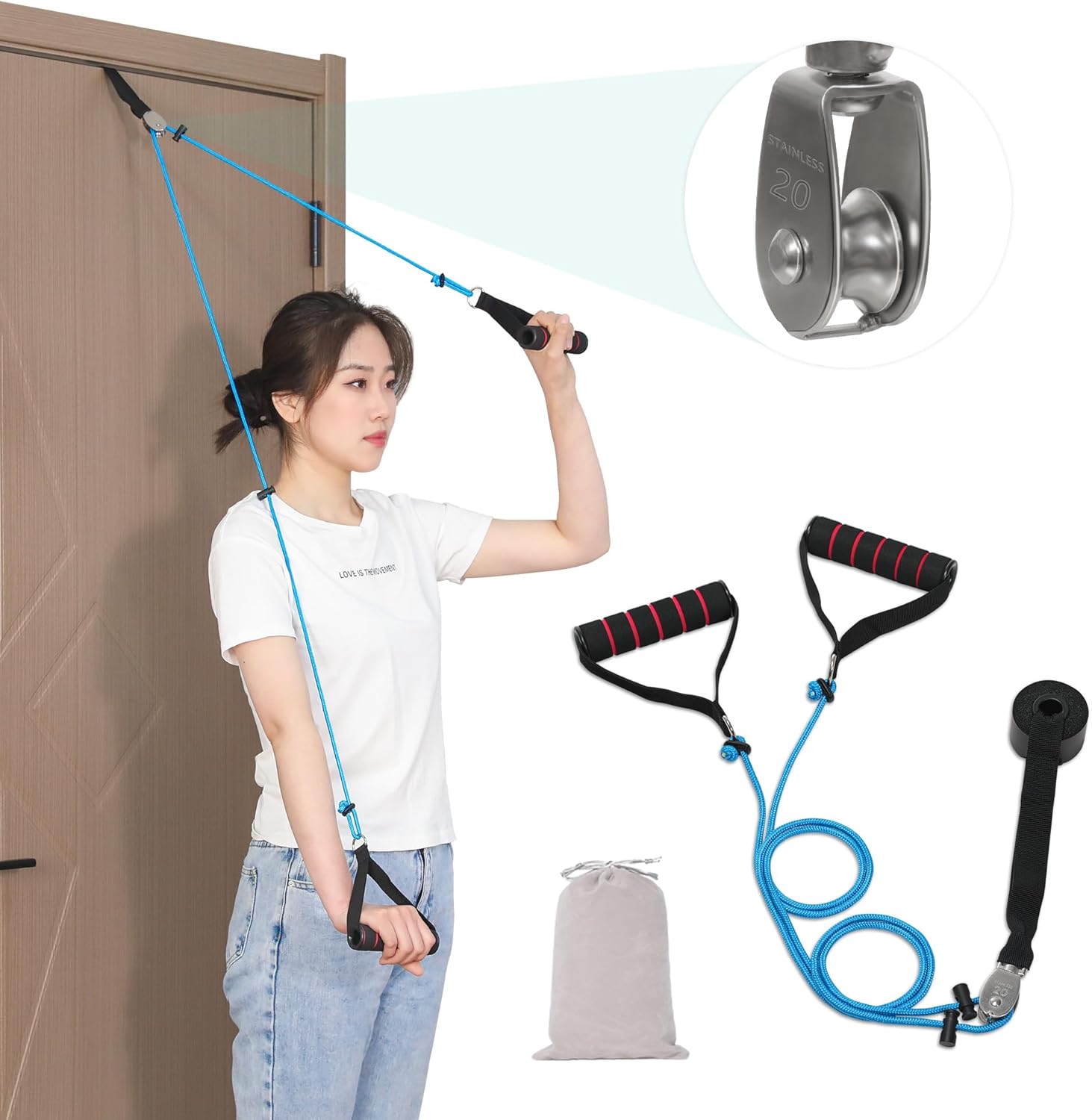 Fanwer Shoulder Pulley MultiUse Pulleys for Shoulder Rehab Over Door