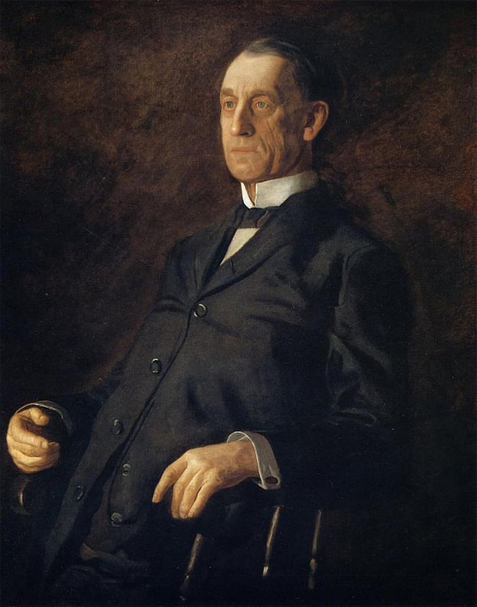 POSTERIIk Vintage Classic Picture Landscape Artwork Portrait of Ashbury Wright by Eakins Portrait Canvas Painting for Office Home Decor 60x90cm