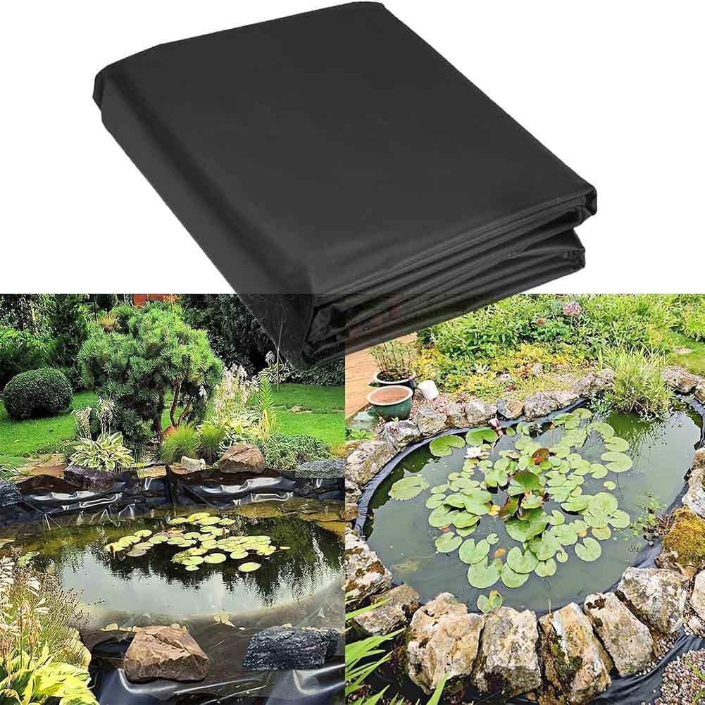 Bâche pour bassin imperméable et flexible en plastique noir épais - 3x12.5m