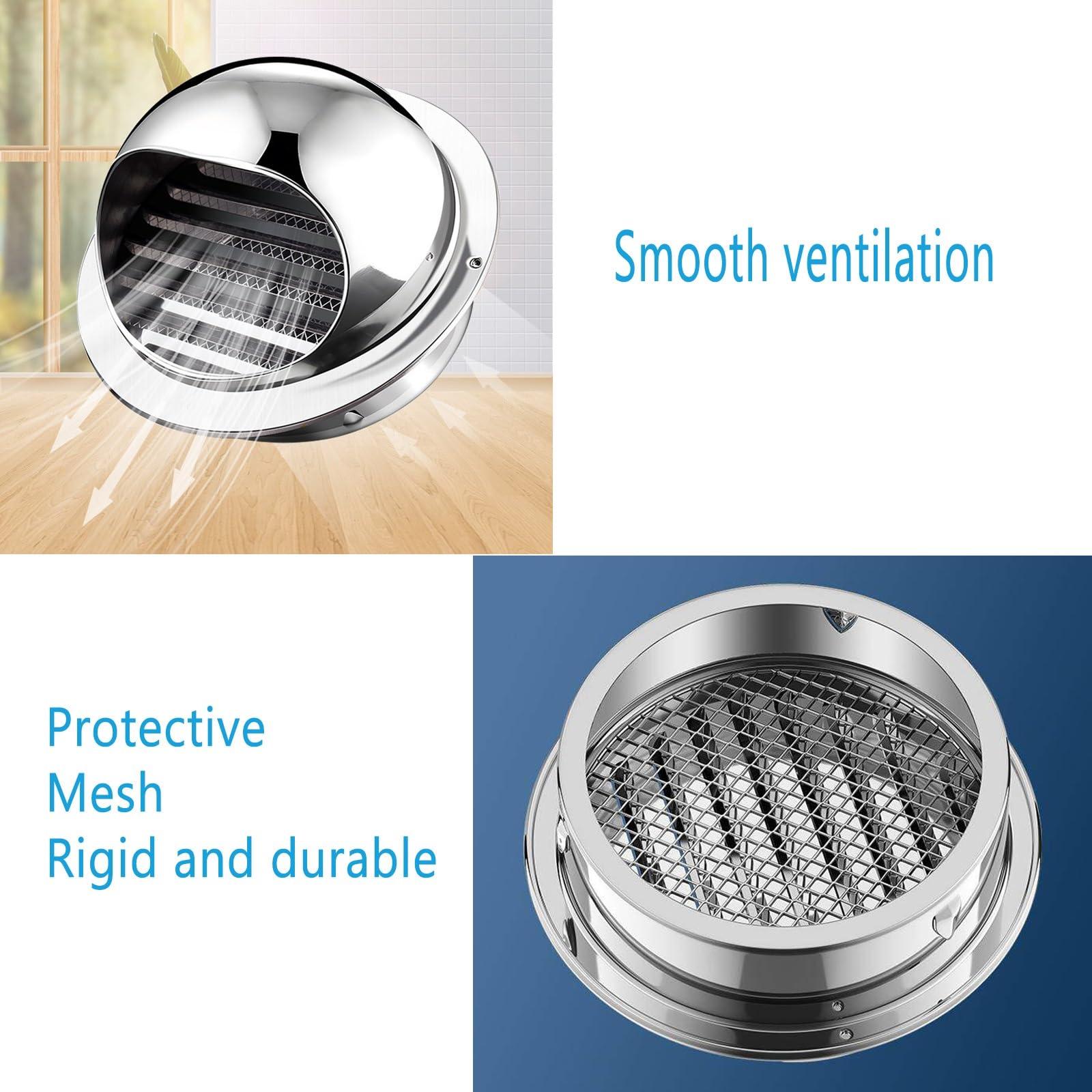 Tappo Di Sfiato Non Alimentato In Acciaio Inossidabile, Ventos Sul Tetto | Funzionamento Silenzioso,facile Da Installare,resistente Agli Agenti Atmosferici,for Ventilazione(190 mm/7.5 in)