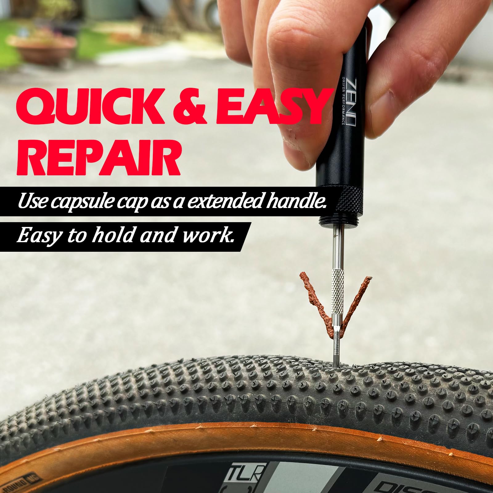Amazon | Zeno チューブレスバイクタイヤ修理キット – ハンドルバー