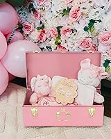 Vista 104 de Vixdonos Juego de 2 baúles decorativos de almacenamiento de caja de metal con asa (blanco con cierres de bronce)