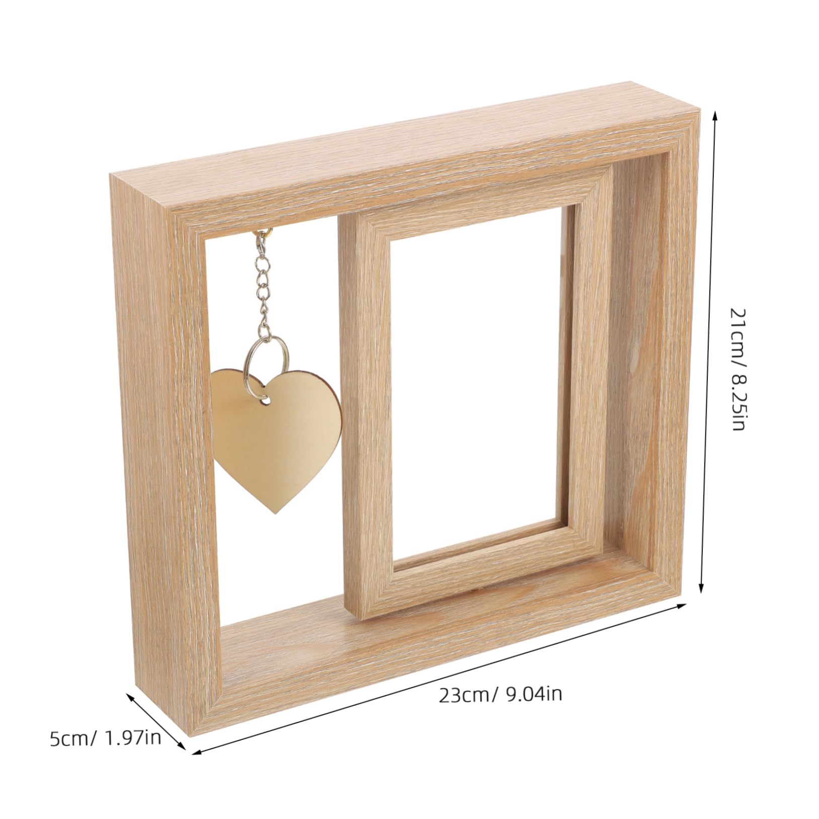 VALICLUD Cornice Foto Legno Rotante Bifacciale 6 Pollici Beige