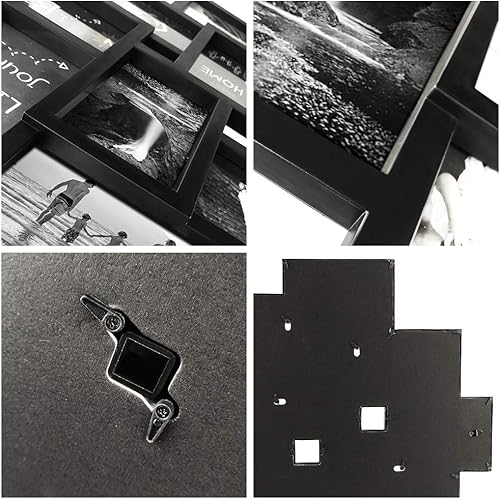 Miniatura 5 de Marco de fotos negro de 10 aperturas de 4 x 6 pulgadas para colgar en la pared para múltiples marcos de fotos de 4 x 6 pulgadas