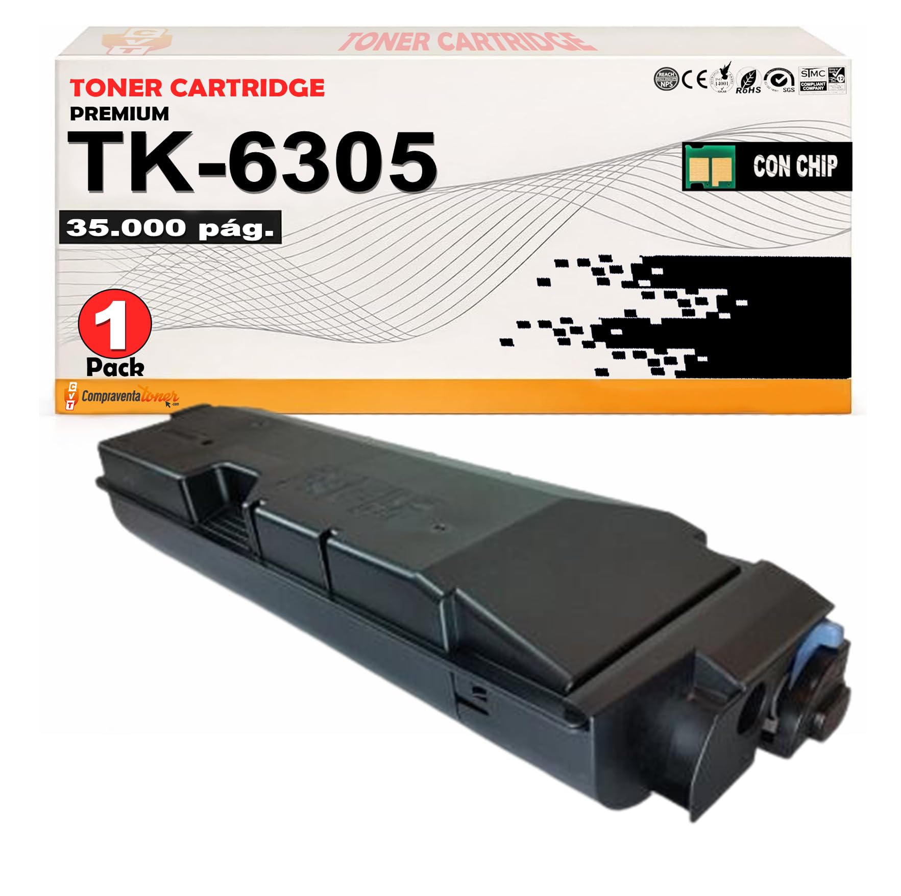 Toner GENERICO para KYOCERA TK6305/TK6307/TK6308/TK6309 Negro 1T02LH0NL1