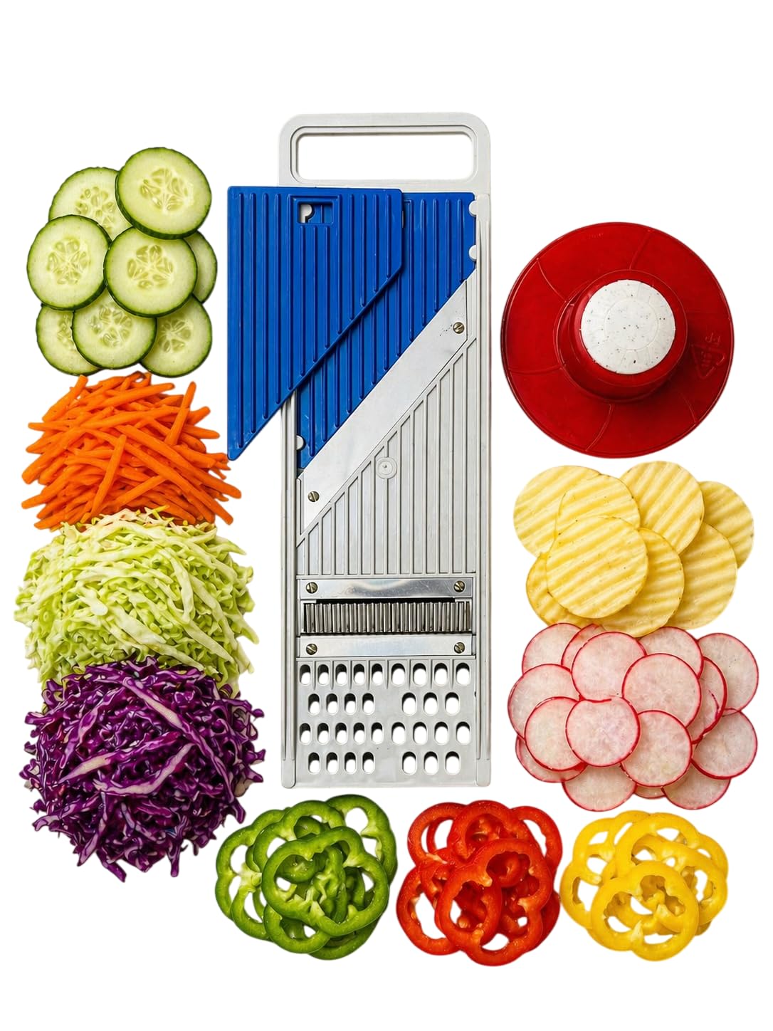 DNEX Vegetable Cutter & Slicer 8-in-1 | Heavy Duty Mandoline Chopper | Adjustable Thickness | Stainless Steel Blades | Multipurpose Kitchen Tool-image-9