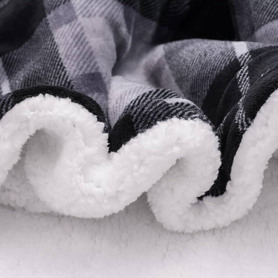 SOCHOW Sherpa Fleece Throw Blanket, Double-Sided Super Soft Luxurious Plush Blanket 150cm×200cm, Dark Grey