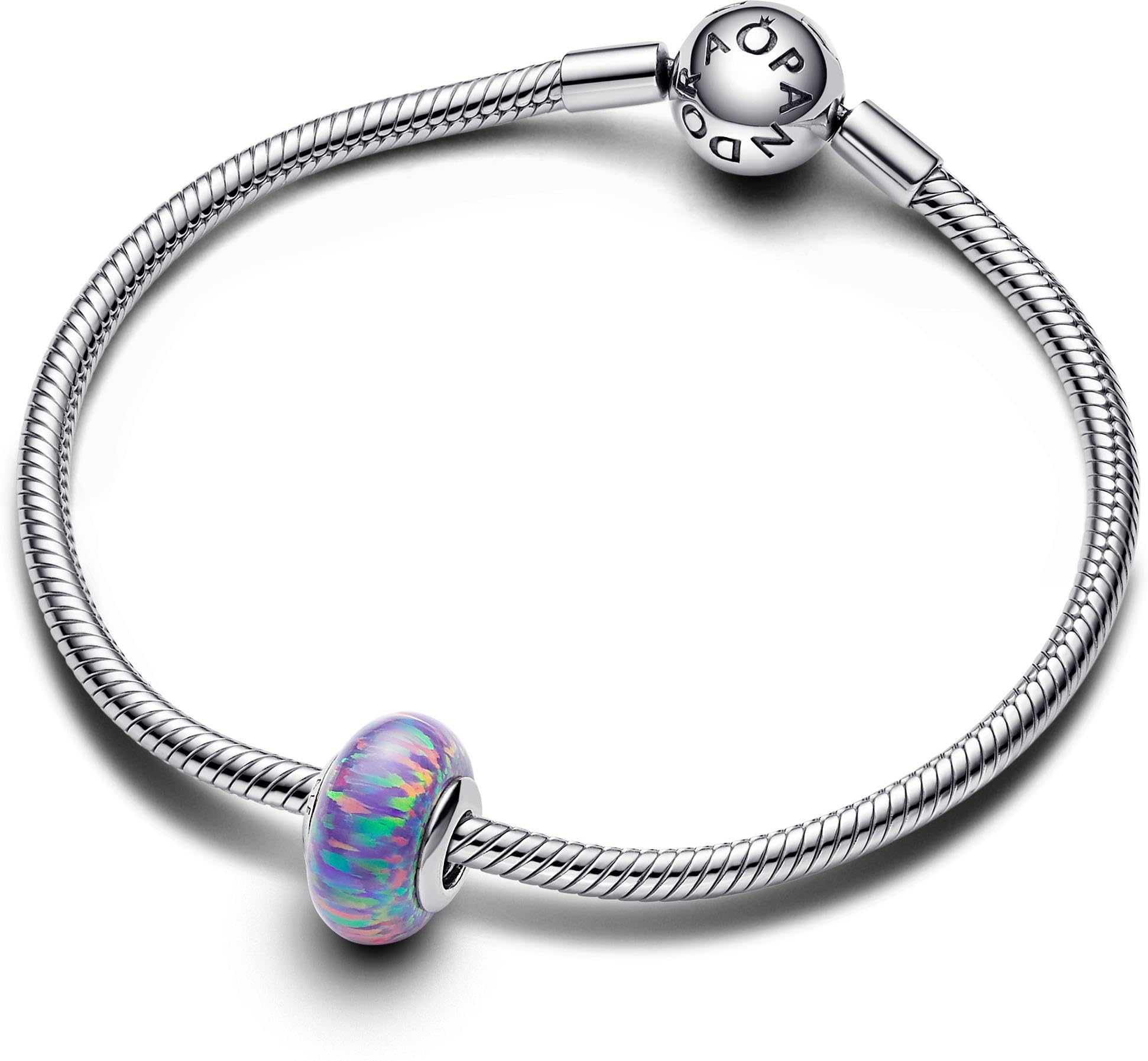 Pandora Moments 791691C05 Breloque Lumineuse en Argent Sterling pour Bracelets Moments Violet, Taille Unique, Argent Sterling, Opale