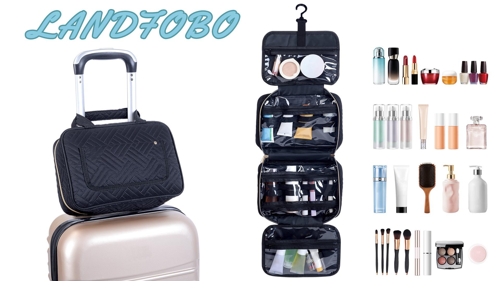 Amazon.com: LANDFOBO Hanging Toiletry Bag for Women Cosmetic Toiletries Travel Bag, Black : Beauty & Personal Care