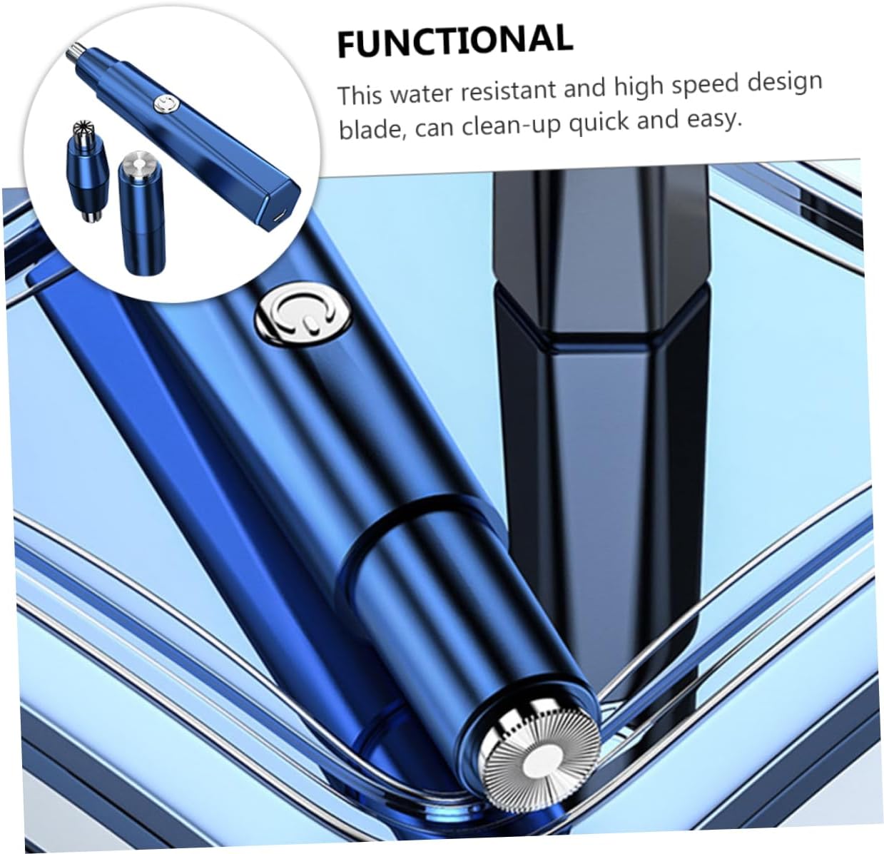 1Set Electric Nose Hair Trimmer Eyebrow Razor Portable Facial Hair Remover with Rotating Design for Precise Trimming of Nose Ear and Eyebrow Hair