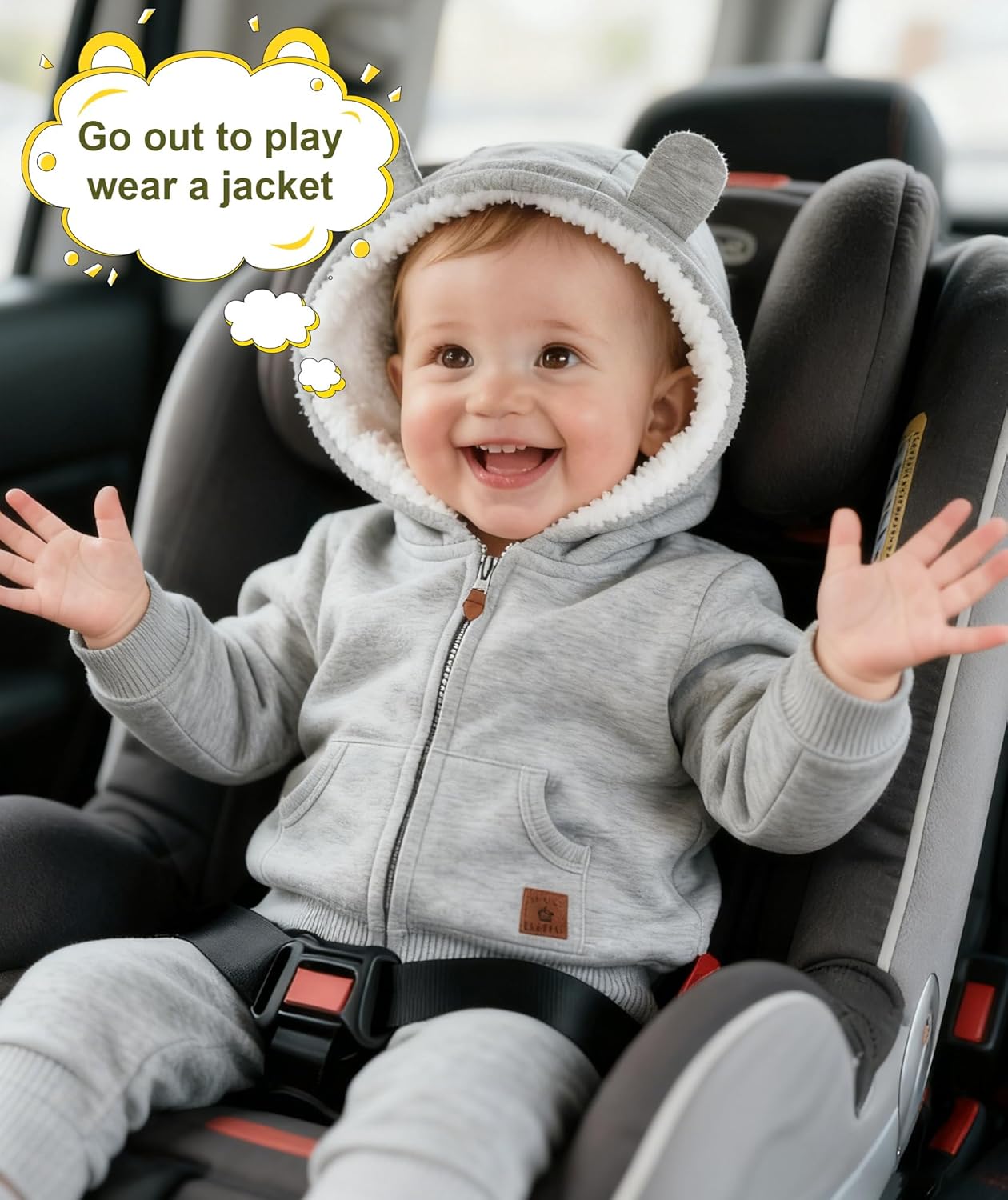 Baby Girls Boys Warm Adorable Hooded Zip Coat for Fall Spring Outerwear 3-24M Kids Jacket - Image 6