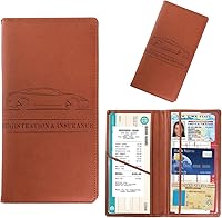 Vista 9 de Kewucn Soporte para registro y seguro de automóvil, organizador de cuero para guanteras con cierre magnético, estuche de accesorios