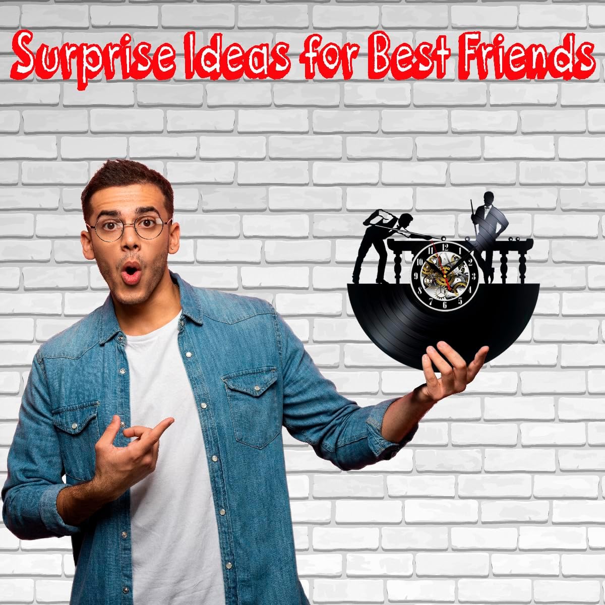 Billiards Vinyl Wall Clock - Pool Table Game Room Decor - Unique Sports-Themed Clock for Pool Enthusiasts