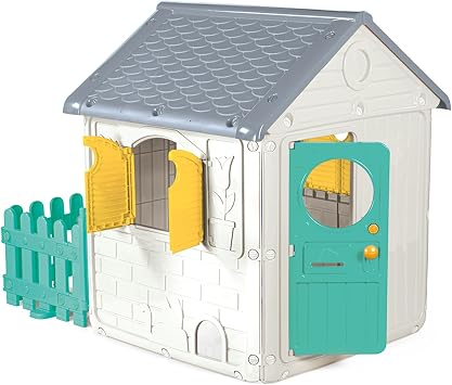 DOLU My First Playhouse with Fence and Half Door, White, Ages 2 and Up