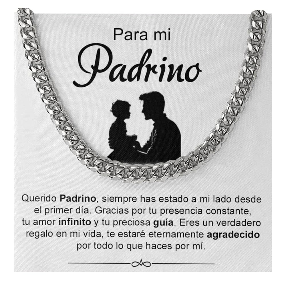 Collar Cubano para Hombre Cadena Hombres regalos originales - Ideas de Regalo para Él Navidad Cumpleaños - Set de Regalo con DEDICACIÓN incluido