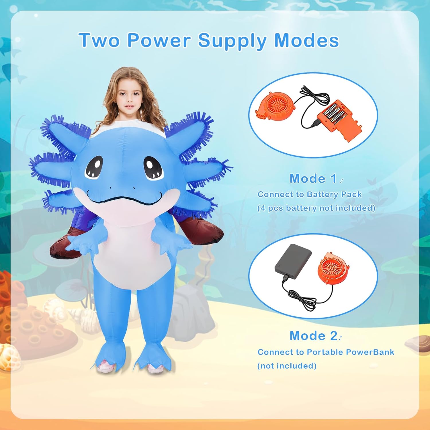 Stegosaurus Inflatable Axolotl Costume for Kids Halloween Costumes Kid Blow Up Costume Ride on Axolotl Costumes for Boys Girls Cosplay Party - Image 4