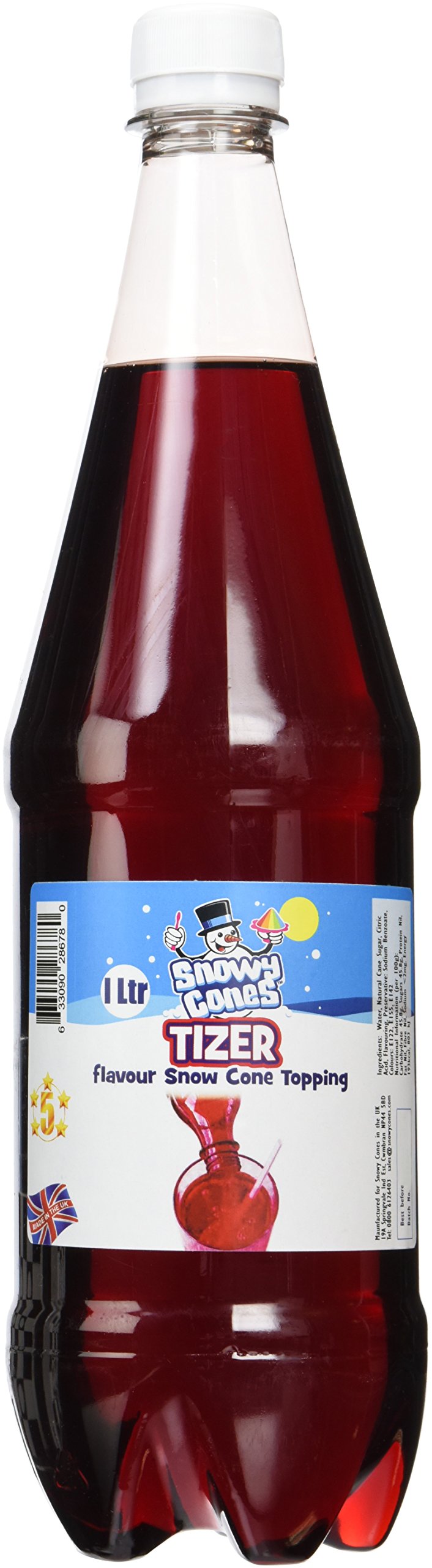 Snowycones | Syrup for Snow Cones and Shaved Ice | Not Slush | Tiser Flavour Syrup 1 Litre