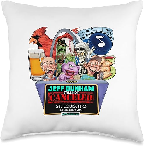 JEFF DUNHAM St. Louis, MO (2023) - Almohada de 16 x 16 pulgadas, multicolor