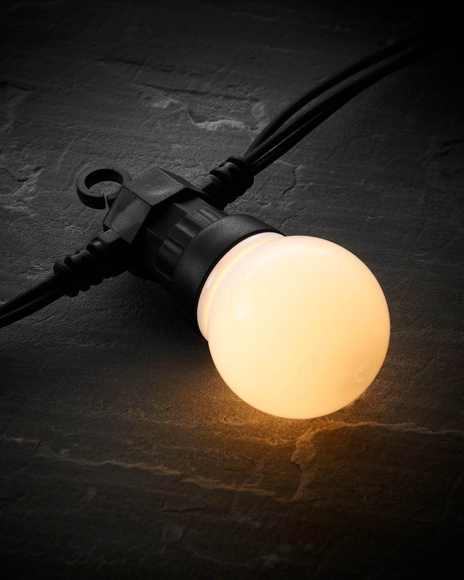 WeRChristmas LED Festoon Lights, Black Cable