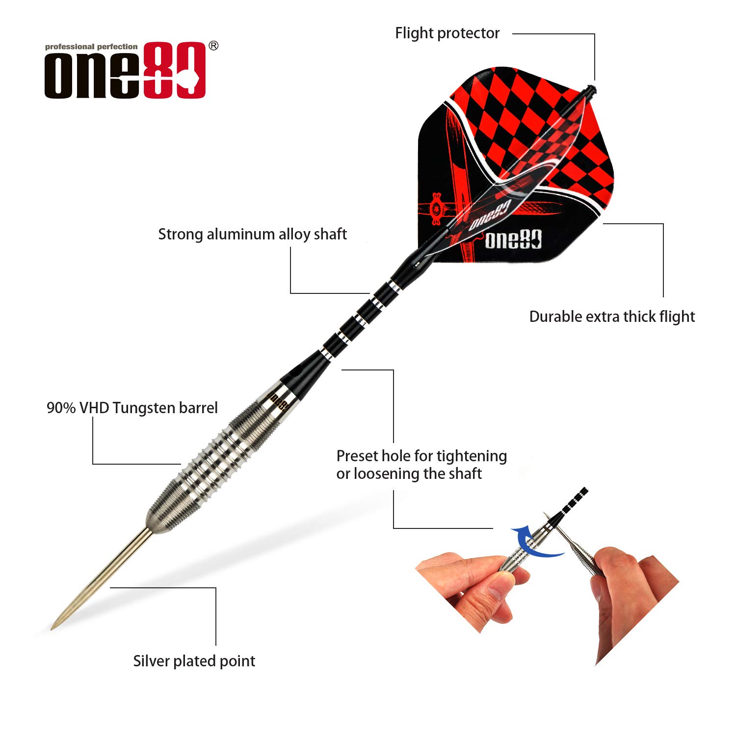 one80 ウルボロス3 タングステン90% Amazon.com : ONE80 90% Tungsten Professional Steel Tip Darts Set