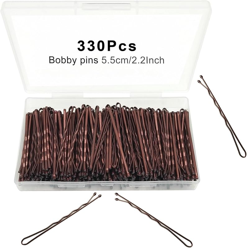 Bobby Pins Brown, 330 Count 2.2 Inch Hair Pins With Cute Box, Premium Bobby Pin For Kids, Girls And Women, Great For All Hair Types