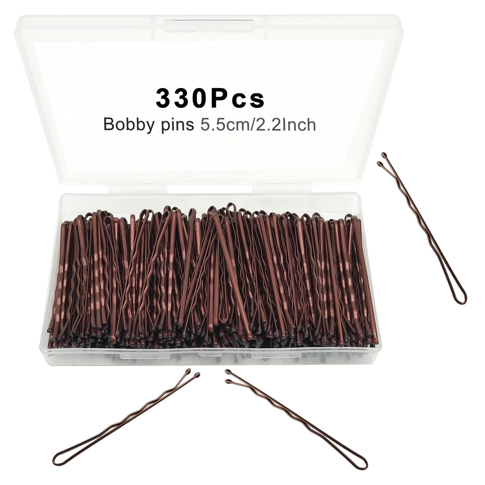 Photo 1 of Bobby Pins Brown, 330 Count 2.2 Inch Hair Pins With Cute Box, Premium Bobby Pin For Kids, Girls And Women, Great For All Hair Types