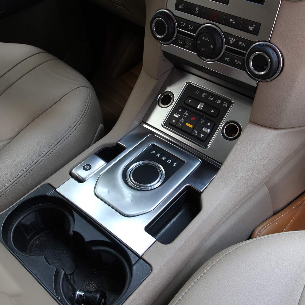 Matte Silver ABS Chrome for Land Rover Discovery 4 LR4 2010-2016 Car Center Console Gear Shift Frame Cover Trim Accessories (Type 1)