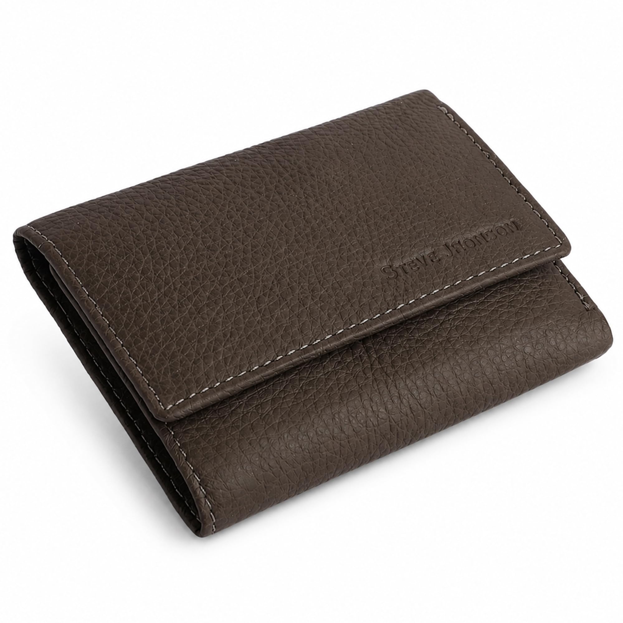 Genuine Leather Ladies Wallet with 11 Card Slots, ID Card, Zip Coin Pocket Clutch Purse Gift for Women Stylish (Grey)-image-41