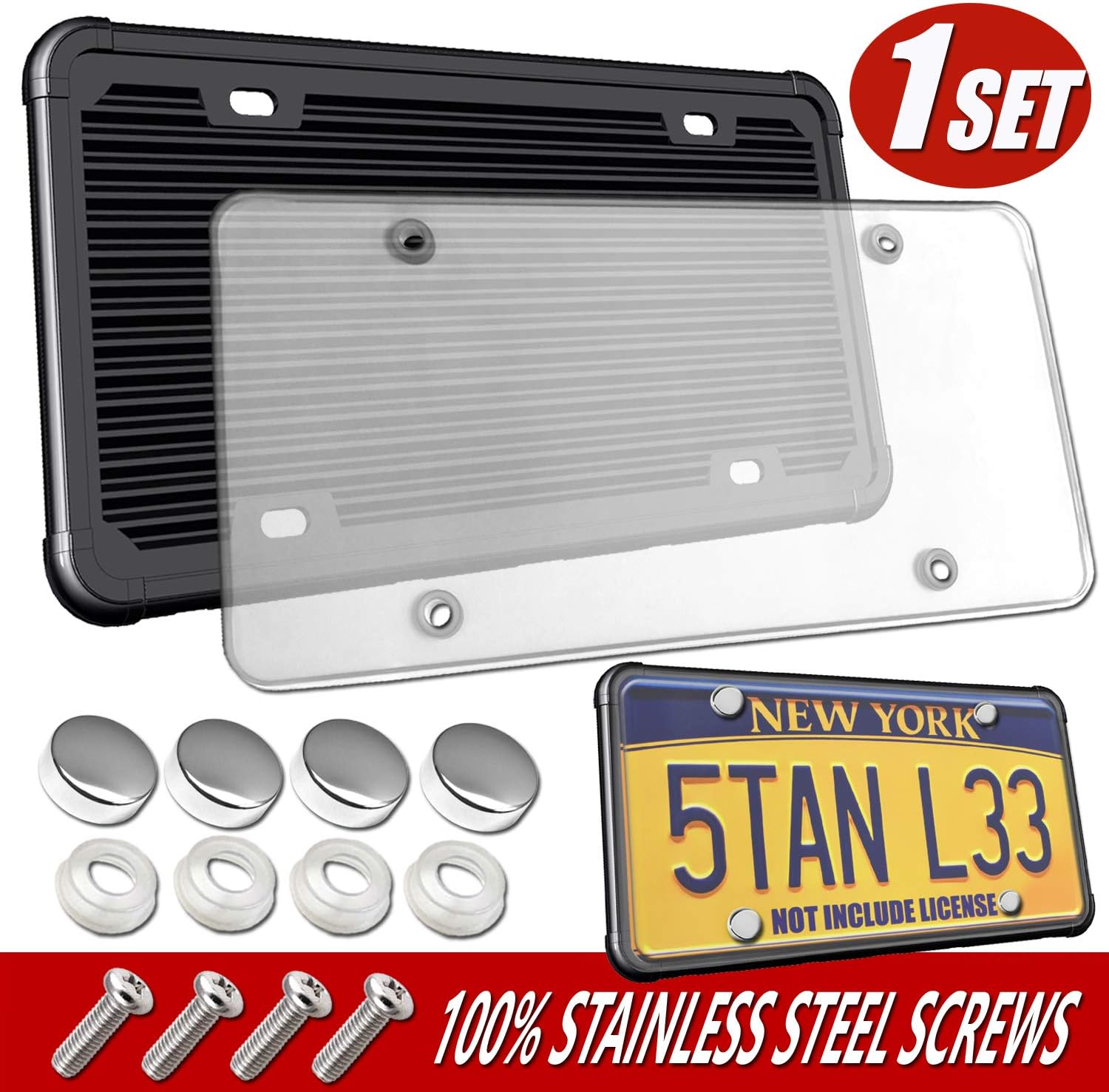 Aootf License Plate Protector2020 New Flat Clear Novelty