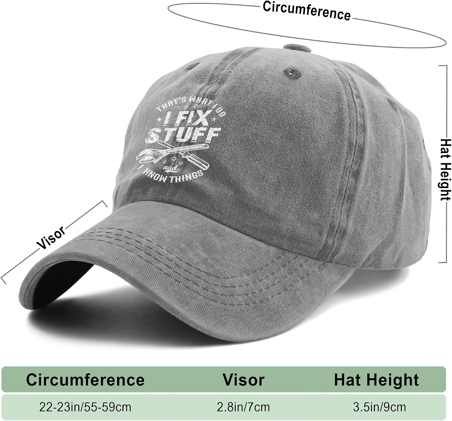 I Fix Stuff and Know Things Hat for Men, I Fix Things Hat, I Fix Stuff Hat, I Fix Things and I Know Stuff Hat 3 (Black)