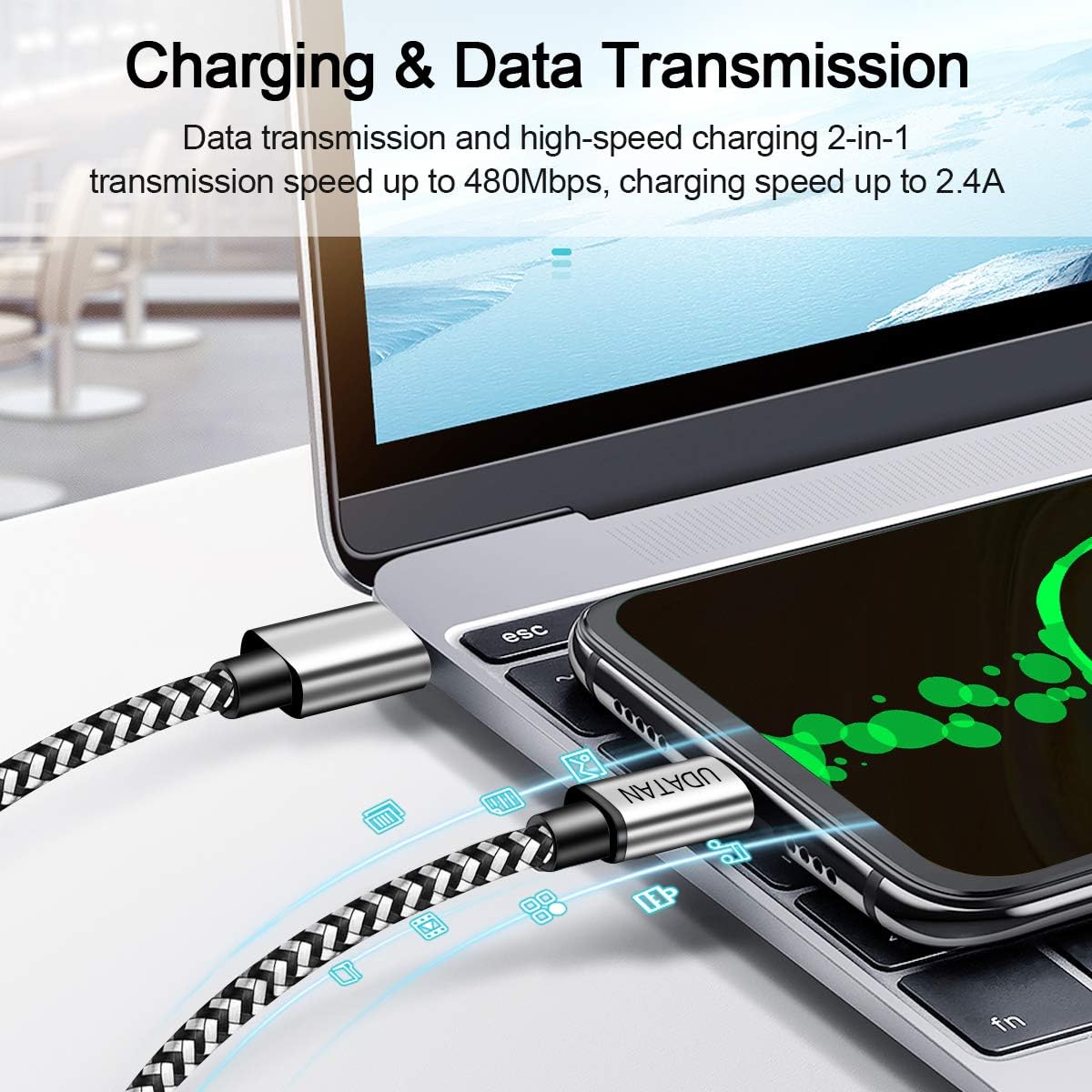 Micro USB Android Charger Cable 10FT, 3Pack Cell Phone Charger Cable, Nylon Braided USB Cord for Samsung S7/S6 Edge S5, Kindle Fire 7/8, Note 5 4, J3/J7 Prime, Tab A 10.1/8.0"/9.7"