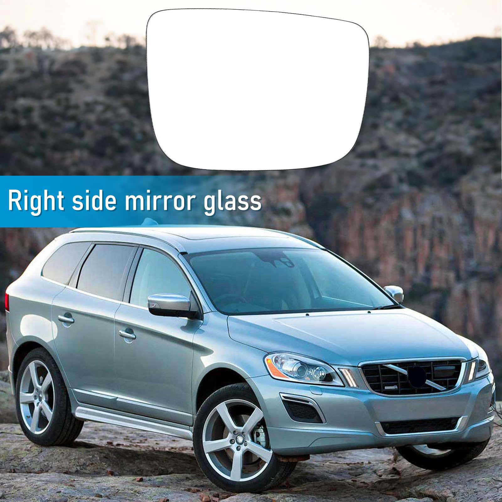 Auto Buitenspiegel Glas Automatische Zijspiegelglas Dodehoekwaarschuwing Voor Volvo XC60 2018 2022 2023 V90 2017-2022 Links Rechts Achteruitkijkspiegel Verwarming Achteruitrij Glass Piegel(Right blind