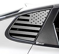 Vista 1 de BOGAR TECH DESIGNS Calcomanía de vinilo precortada con la bandera estadounidense de un cuarto de ventana, compatible con Kia Optima 2016-2020, negro