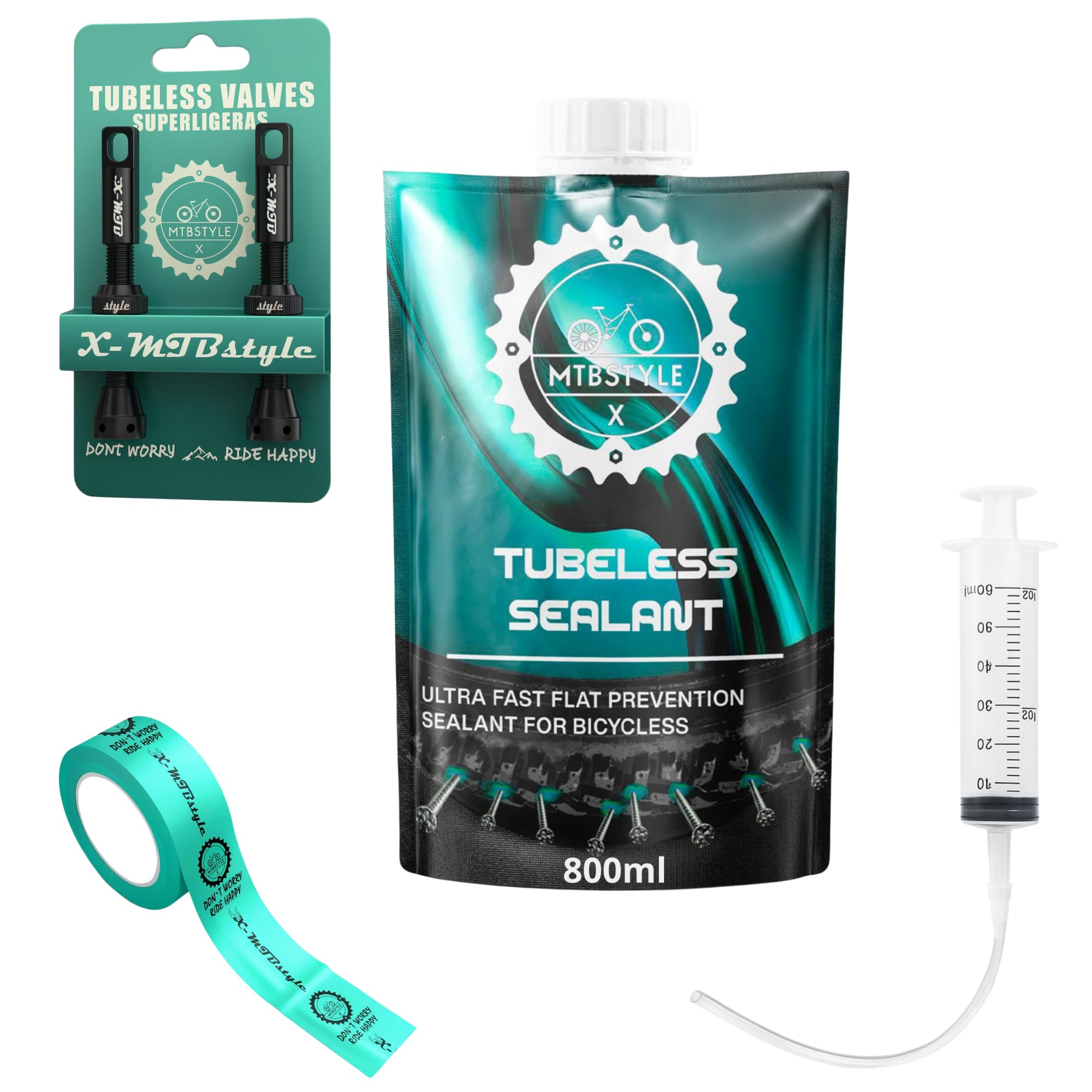 Líquido antipinchazos Bicicleta 800ml | Liquido tubeless MTB | repara pinchazos para Bici 29 27,5 26’ | Sellador de Neumáticos para Reparación Rueda | Sella hasta 6mm
