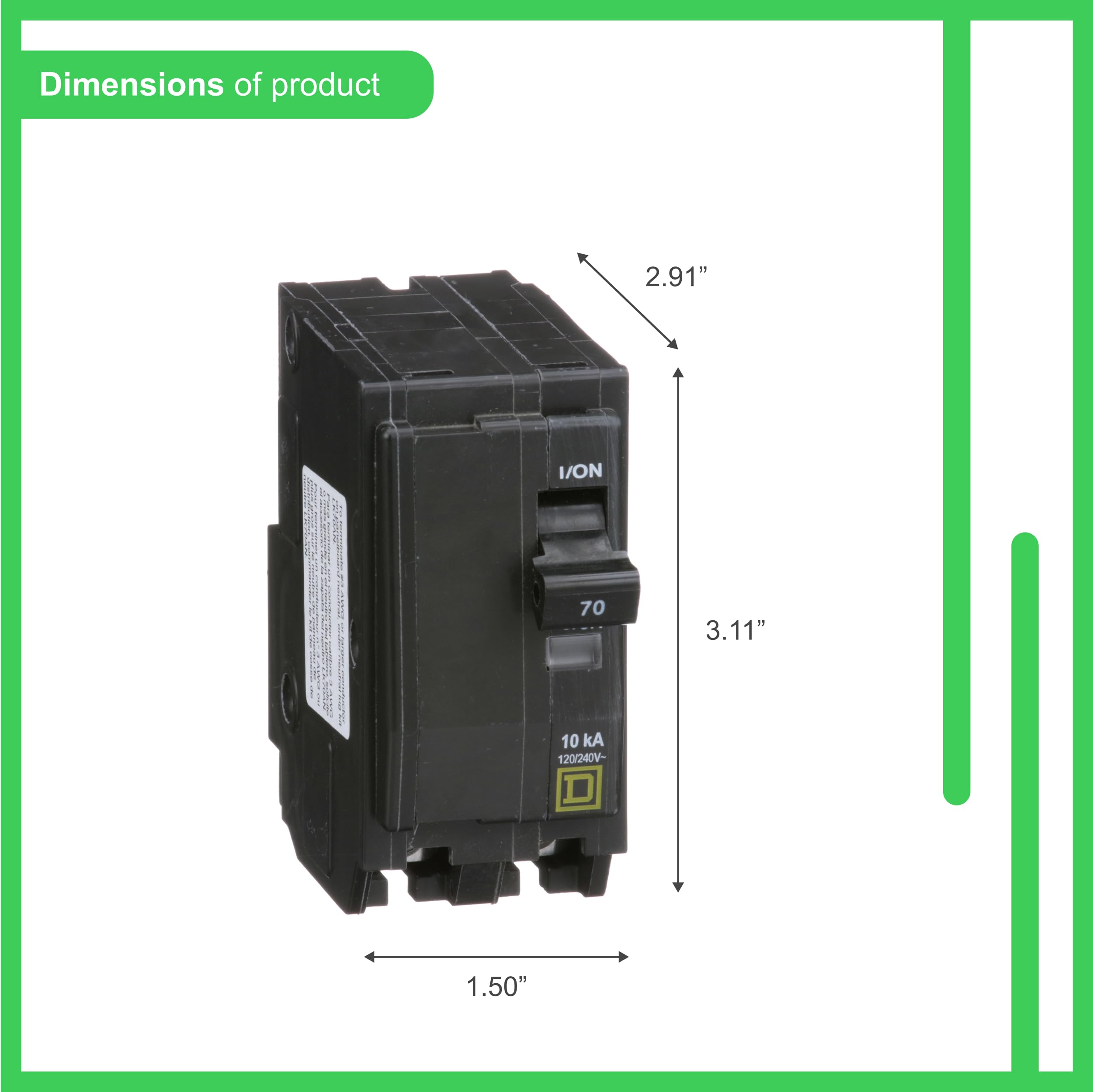 Square D - QO270CP Circuit Breaker, Black - Amazon.com