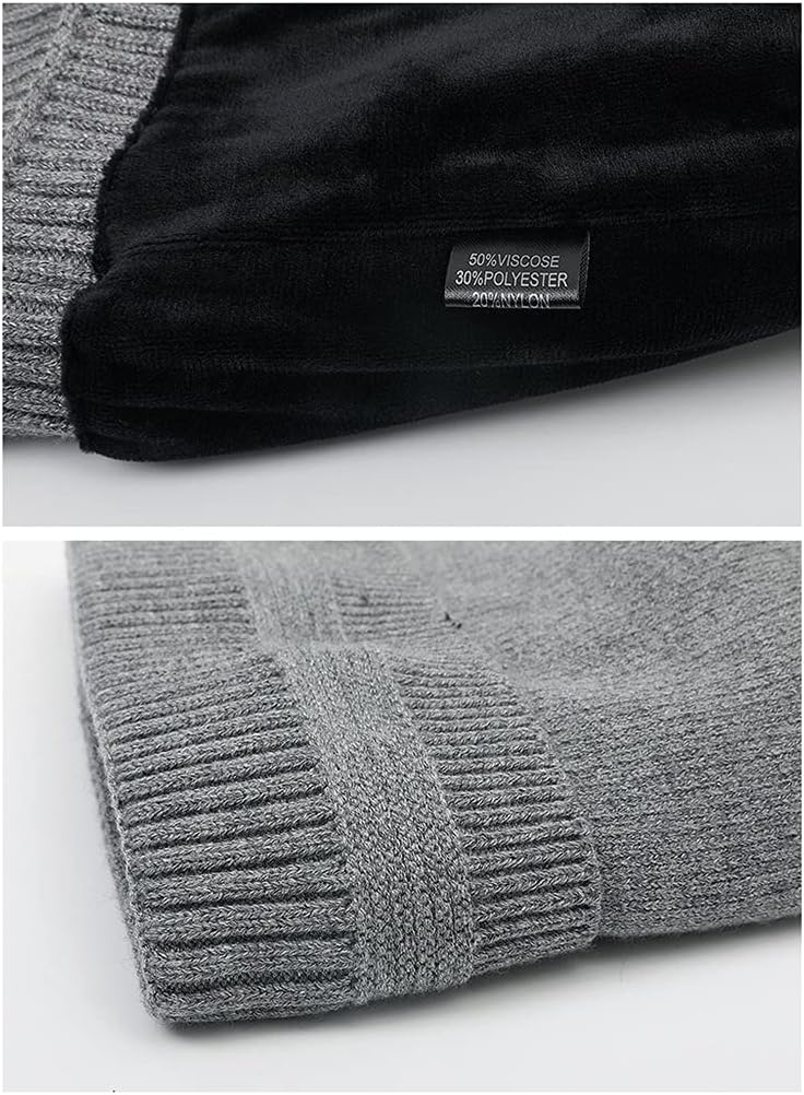 Hat Men Warm Cold-Resistant Ear Protection Knitted Thick Outdoor Ski Melon Cap