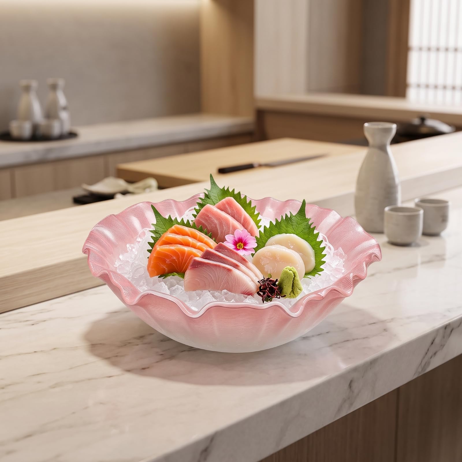 Plat Présentation En Verre , Grand Modèle, Diamètre 35 Cm, Hauteur 10 Cm