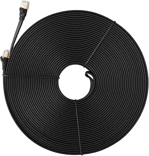 Cabo Ethernet Cat 8, 25 m, 30 m, 40 gbps, 2000 mhz, cabo de internet de alta velocidade resistente Plug and Play, cabo de rede de internet coaxial longo para roteador de jogos para Ps5 para Ps3 (30 m)