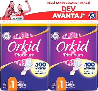 Orkid Platinum Normal 64l  Cesaret Paketi Dev Avantaj Hijyenik Ped Boy 1