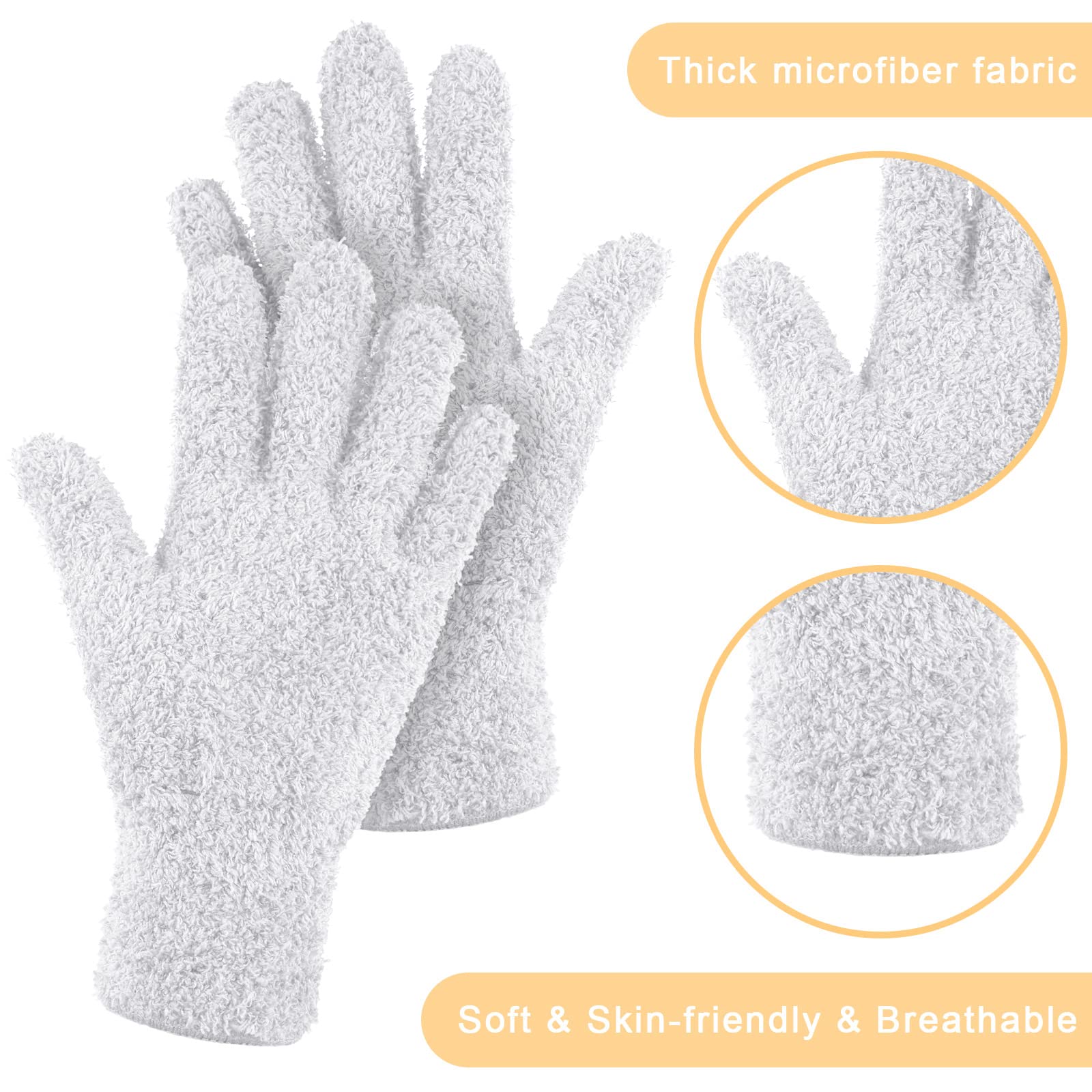 Bencailor 6 Pairs Microfiber Dusting Gloves - Reusable Cleaning Mitts For Plants, Blinds, Cars & Household Dusting - View #9